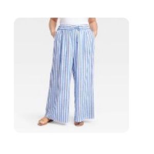 Wide leg linen pants